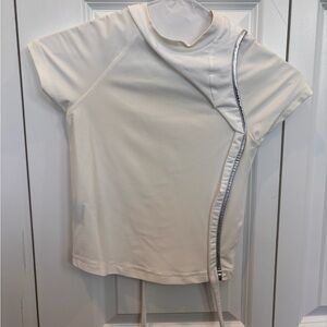 Cream Short Sleeve Women's Top